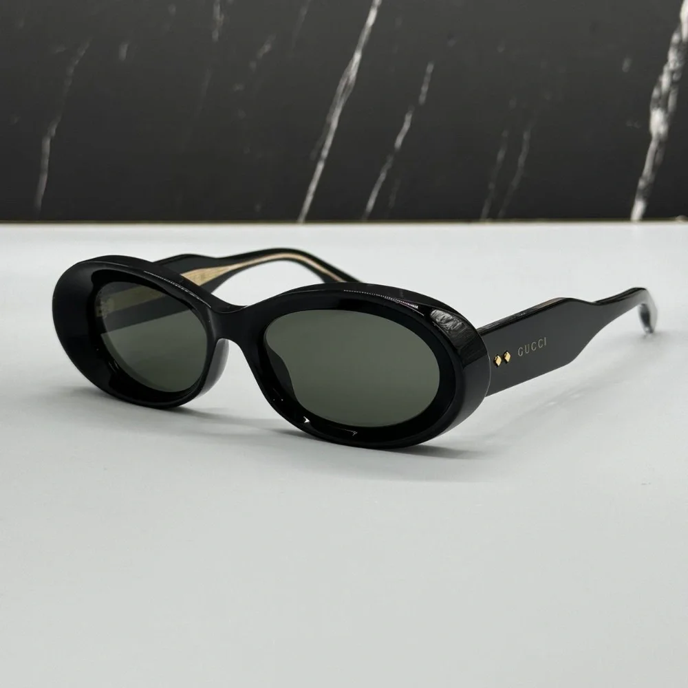 NEW GG1527S 001 GUCCI BLACK GREY OVAL WOMEN GUCCI SUNGLASSES - Picture 4 of 12